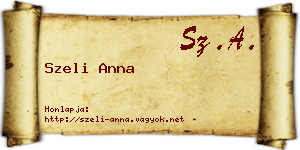Szeli Anna névjegykártya